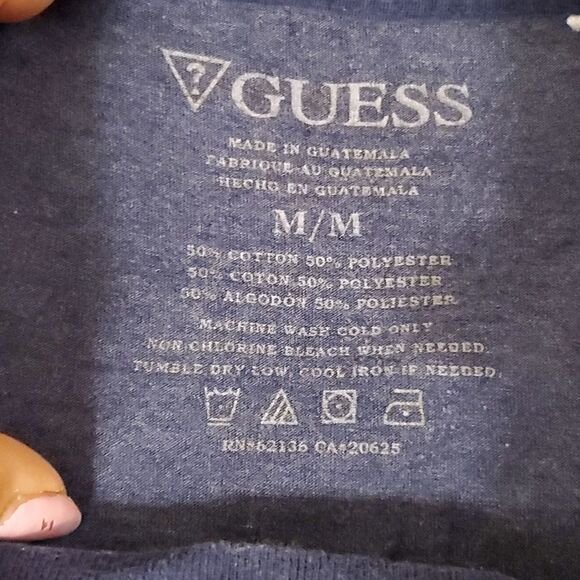 Guess Blue Graphic Design Crew Neck Short Sleeve T-shirt Size M - Picture 3 of 7